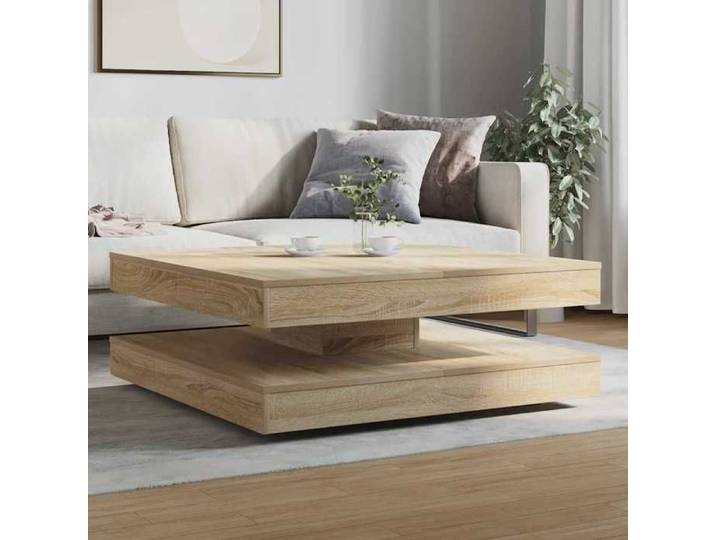 Table basse - Plusieurs Niveaux - rotative à 360 degrés chêne sonoma 90x90x34 5 cm - Salon Moderne(99414) ZLH
