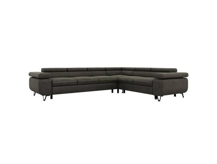 ECKSOFA NORDEN L - Dunkelgrau Velvet - Links Seite