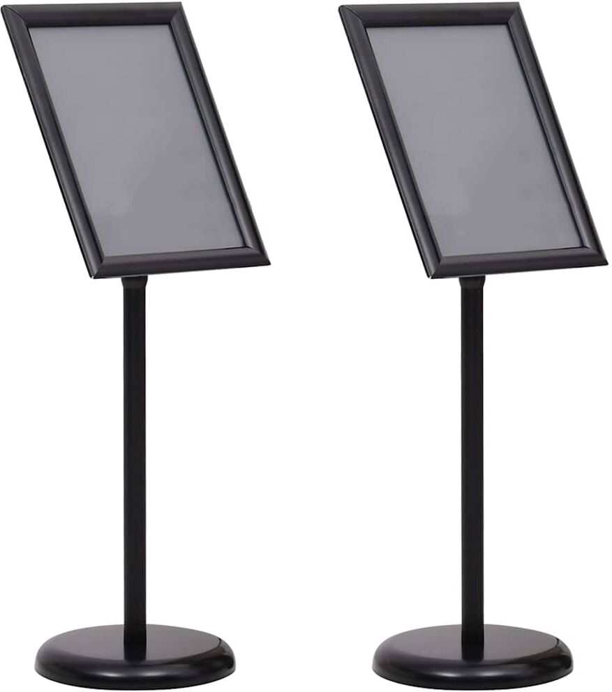 vidaXL Supports de posters 2 pc Noir 45 x 32,7 x 108 cm Aluminium
