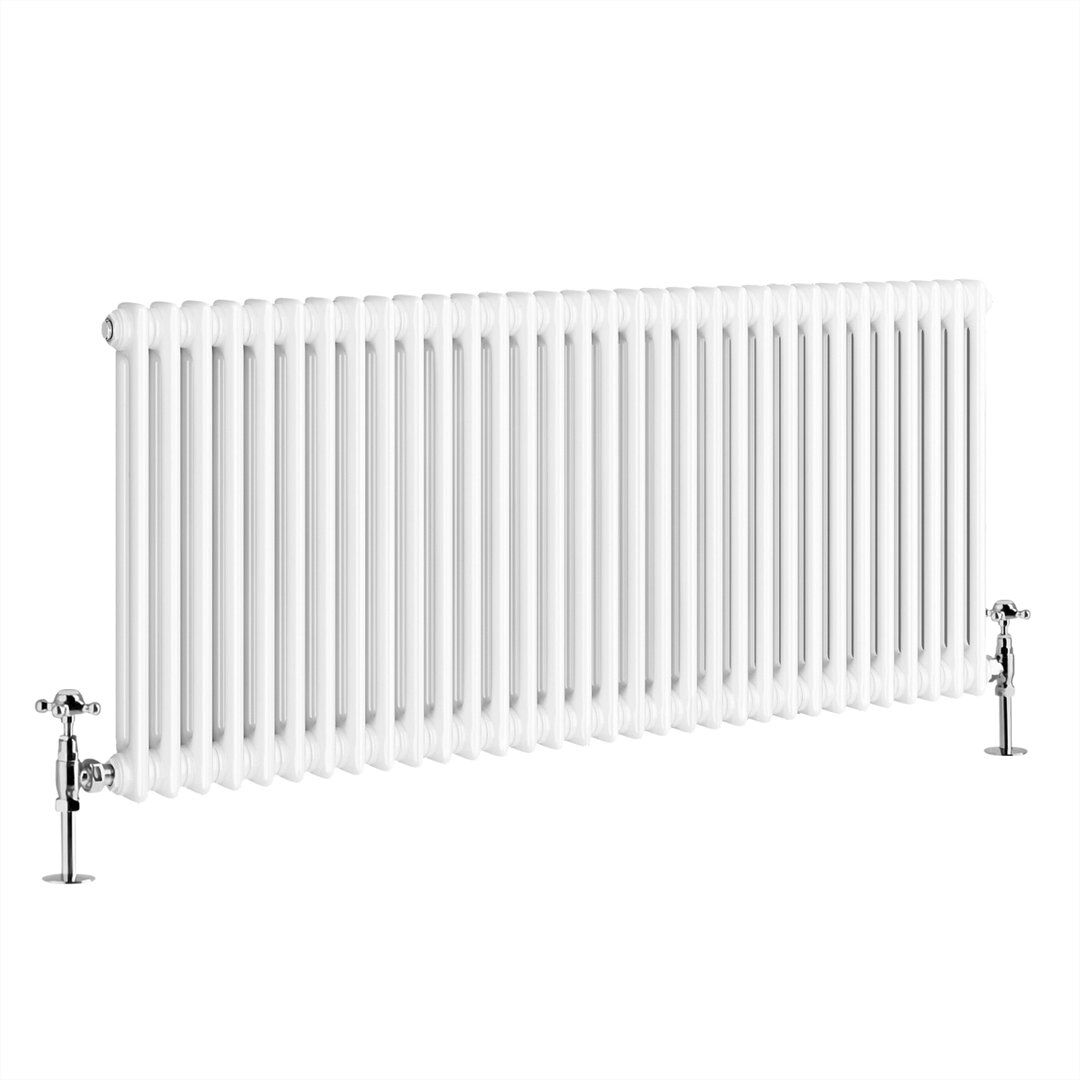 Belfry Heating Tryphosa Traditional 2 Column Horizontal Designer Radiator White 60cm H x 146cm W
