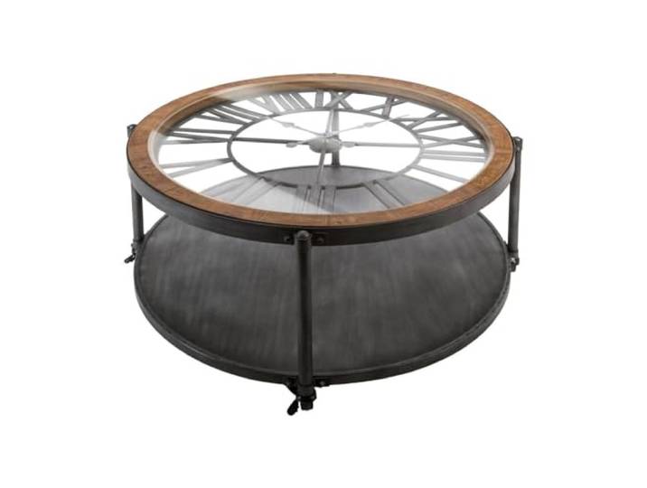 Atmosphera – Couchtisch Chrono – Metall und Holz, Durchmesser 90 cm