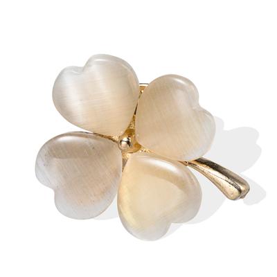 Brosche FIRETTI "Schmuck Geschenk Messing Ansteckschmuck Blume", gelbgoldfarben, perlmuttfarben, Broschen, Damen, Messing, Brosche