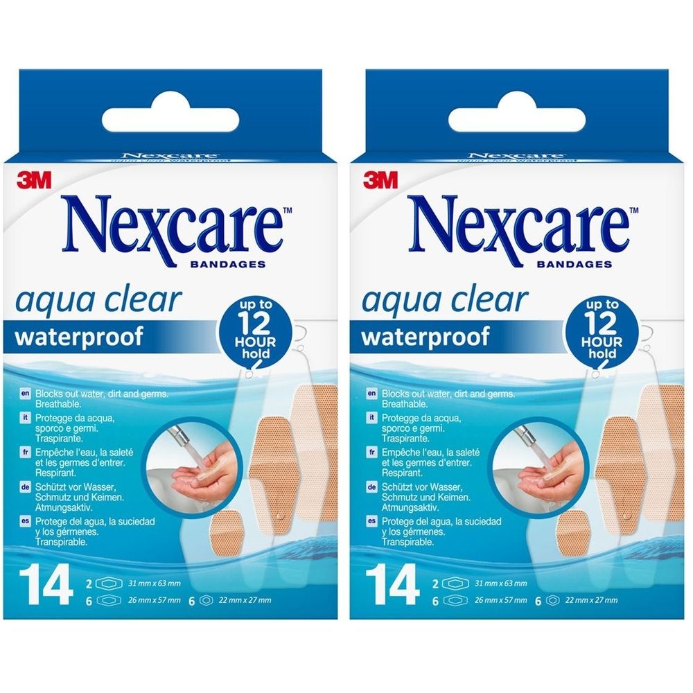 Nexcare Aqua Clear waterproof assortiert 3 Größen 2x 2x14 St Pflaster