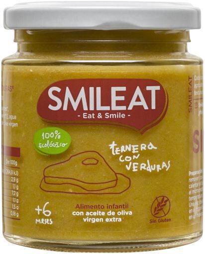 SMILEAT Tarrito de Ternera con Verduras Ecologico 230 gr 230 gr