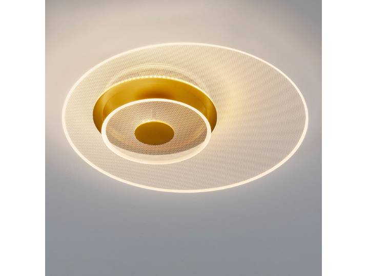 Plafonnier Copo Ø 50cm Doré/Doré aluminium / verre acrylique LED non-remplaçables Module LED