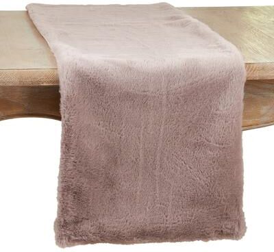 Saro Lifestyle Table Runner With Faux Rabbit Fur Design