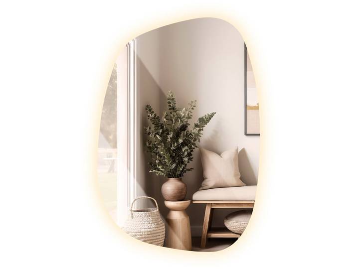 LED SPIEGEL 90,9 x 66 cm Unregelmäßige Form Warmweiß 3000K