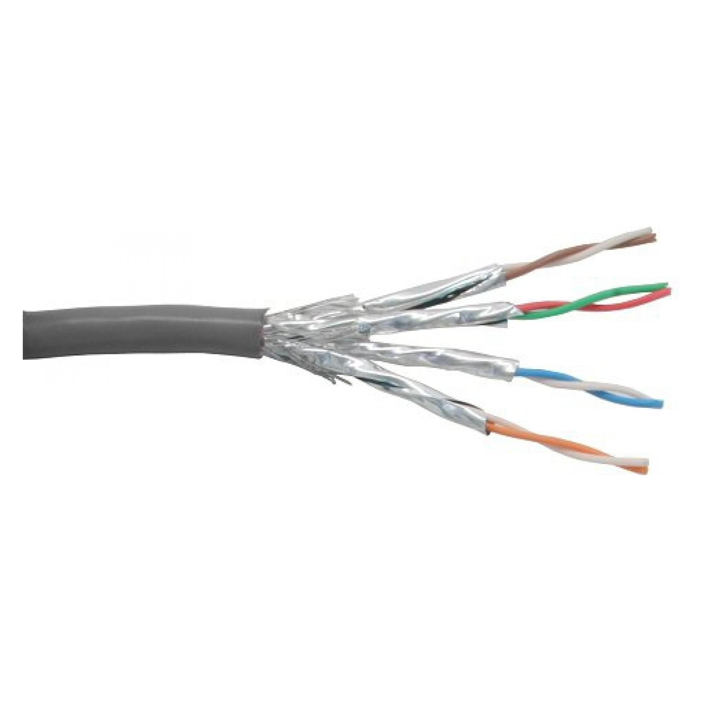 InLine Patchkabel Cat.6 S/FTP/PIMF AWG27 PVC grau 100m zum Konfektionieren (S/FTP, CAT6, 100 m) (76499)