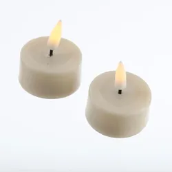 283 LED Teelichter Mia flackernd inkl. Batterien D: 4,1cm creme 2 Stück