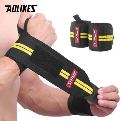 Uplift Picks AOLIKES Adjustable Weightlifting Wrist Wraps For Powerlifting Strength Training And Gym Support yellow