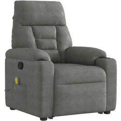 vidaXL, Sessel, Massagesessel mit Aufstehhilfe Dunkelgrau Mikrofasergewebe Relaxsessel