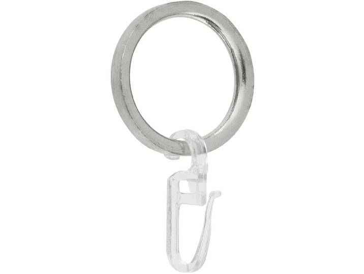 Gardinenring GARESA Ring mit Haken Gr. 1, silber (edelstahlfarben), Ø:20cm, Gardinenbefestigungen, Gardinenring, für Durchmesser bis 20mm, einfache Montage