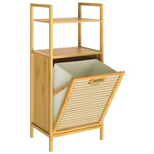 CASARIA Badregal 107938, aus Bambus, braun, stehend, mit 2 Ablagen & Wäschekorb, (B/H/T) 40 x 95 x 30 cm