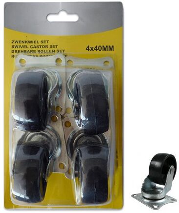 BENSON Pack 4x Rodas 4x 40mm (Preto)