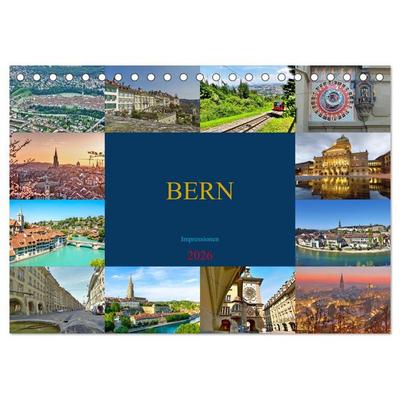 BERN Impressionen (Tischkalender 2026 DIN A5 quer), CALVENDO Monatskalender