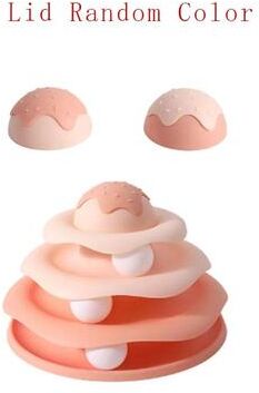 Inspire Select Interactive Cat Toy Turntable Teasing Stick Tunnel Set pink A