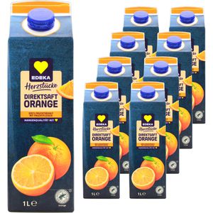 Edeka Saft Herzstücke Orange Direktsaft ohne Zuckerzusatz, 100% Direktsaft, Tetrapack, je 1 Liter, 8 Stück