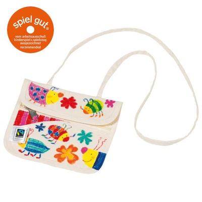 Goki 58637 - Brustbeutel unbemalt, Baumwolle, 15x12cm, kreativ bemalen, Fair Trade