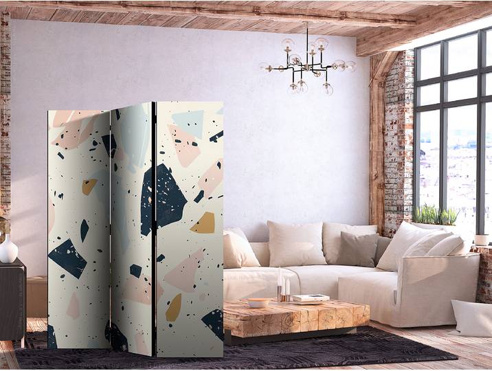 Paravent grand terrazzo 1 face Autres Multicolore 135 x 172cm