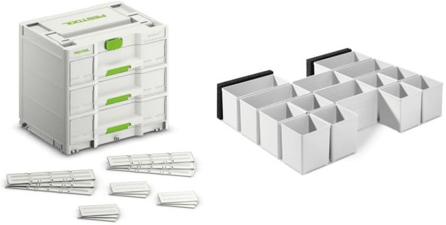 Set Festool Sortainer³ SYS3-SORT/3 M 337 + Einsatzboxen Set 60x60/120x71 3xFT