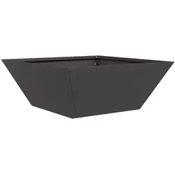 Helloshop26 - Moderner trapezförmiger Pflanzkasten für Pflanzen 40 x 40 x 15 cm aus schwarzem kaltgewalztem Stahl