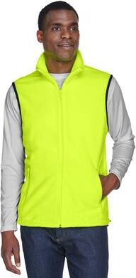 Harriton M985 Adult 8 oz. Fleece Vest in Safety Yellow size Medium