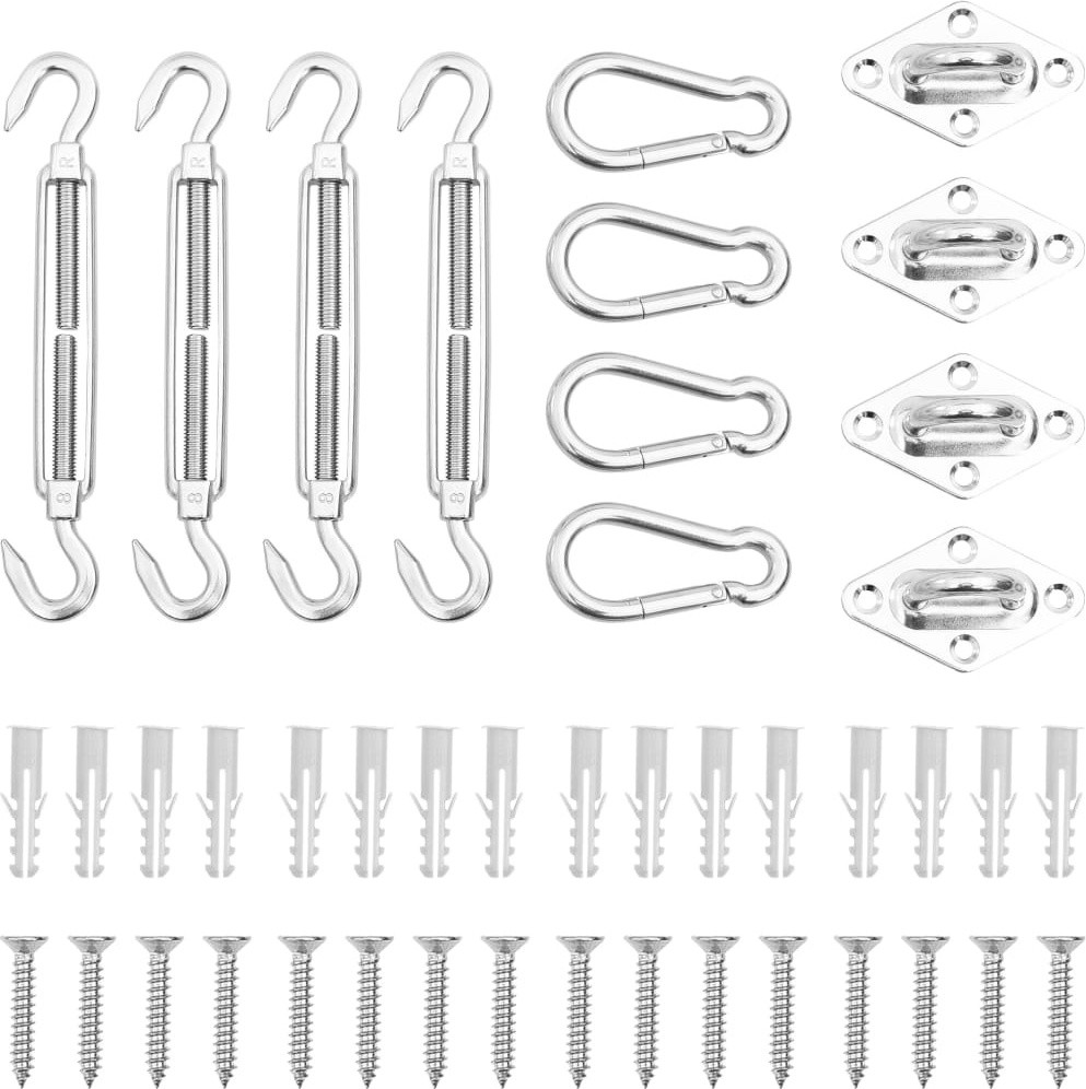 Prolenta 12-delige set accessoires voor zonwering, roestvrij staal
