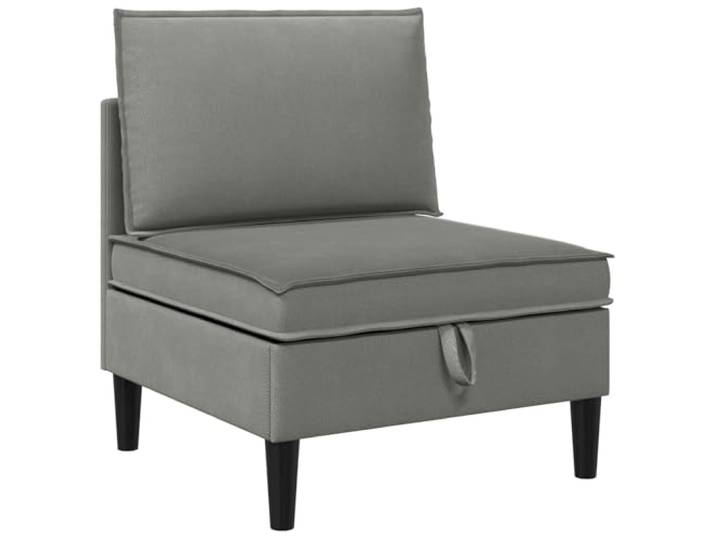 Makastle MittelSofa Couch mit Stauraum Dunkelgrau Samt