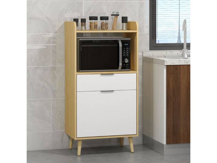 Optimiser le Rangement Desserte Micro-Ondes avec Tiroir Placard et Étagère Réglable Cuisine Studio