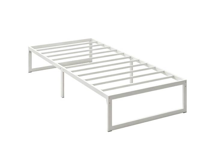 Homcom Bettgestell Metall Weiß, 90x200 cm, Schlafzimmer, Bett
