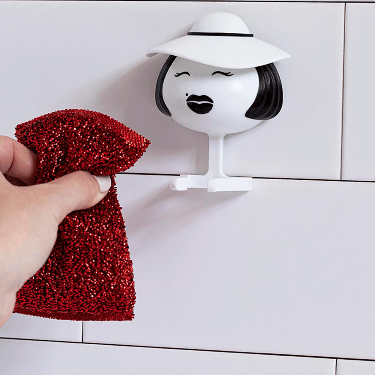 Peleg Design Zeepdispenser Mrs. Sponge Grappige sponsenhouder en afdruiprek voor de keuken of badkamer