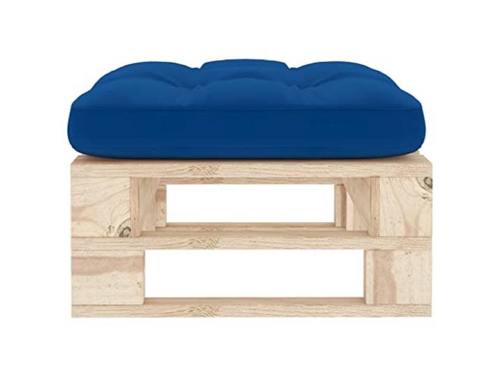 KTHLBRH Ottomane für den Garten, aus Kiefernholz, 60 x 60 x 25 cm Mit königsblauem Kissen, Fußstütze für den Außenbereich, Verwendung im Innen- und Außenbereich