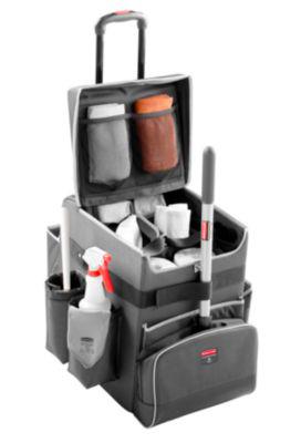 Reinigungswagen Rubbermaid® Quick Cart Medium, Außentaschen, Reißverschlusstasche & Innenfächer, Teleskopgriff, bis 18 kg, wasser-/ölresistent, Teflon®