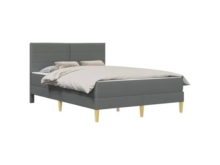 TUERYAFEK Bettrahmen Dunkelgrau 140 x 190 cm Polyester Sperrholzkonstruktion, Lattenrost integriert, Kunststoffbeine, Schaumstoffmatratze
