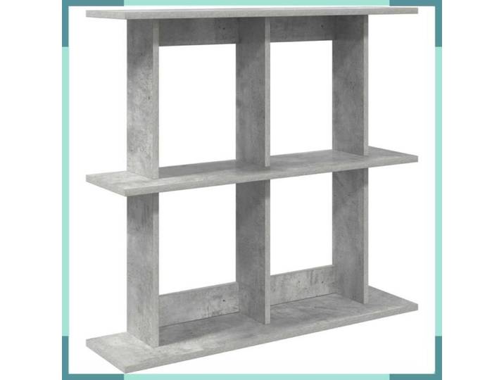 FHE Étagère Murale Montage mural - Bois d'ingénierie - Rangement - Intérieur - Gris béton - 80x20x75 cm