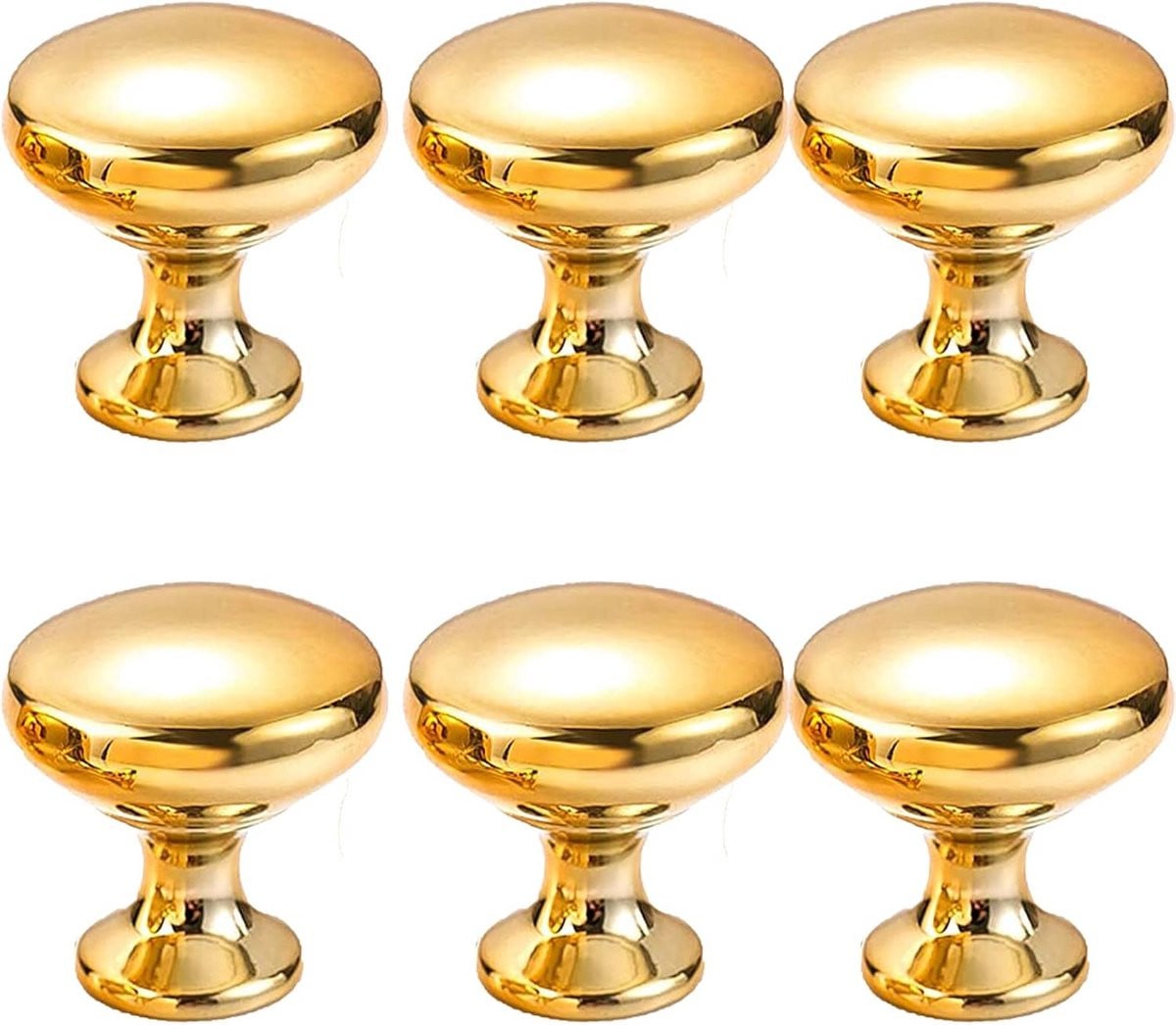 6-delige Gouden Ronde Ladeknoppen voor Kastdeuren en Meubels