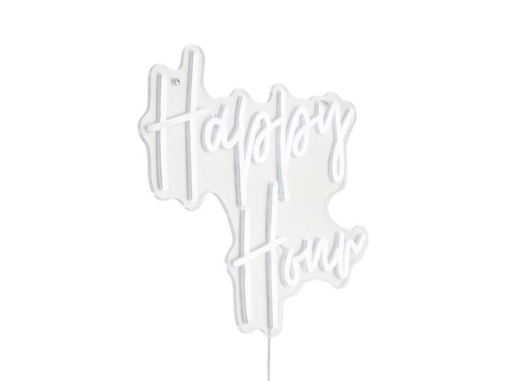 Applique murale néon blanche avec LED - Happy Hour