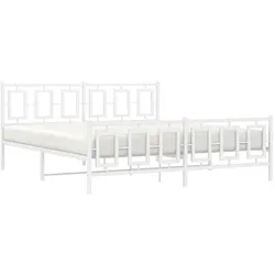 vidaXL, Bett, Bettgestell Mit Kopf- Und Fussteil Metall (183 x 213 cm)