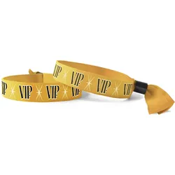 CombiCraft Einlassbänder aus Stoff (Textilbändchen) VIP in Gold - 500 Stück