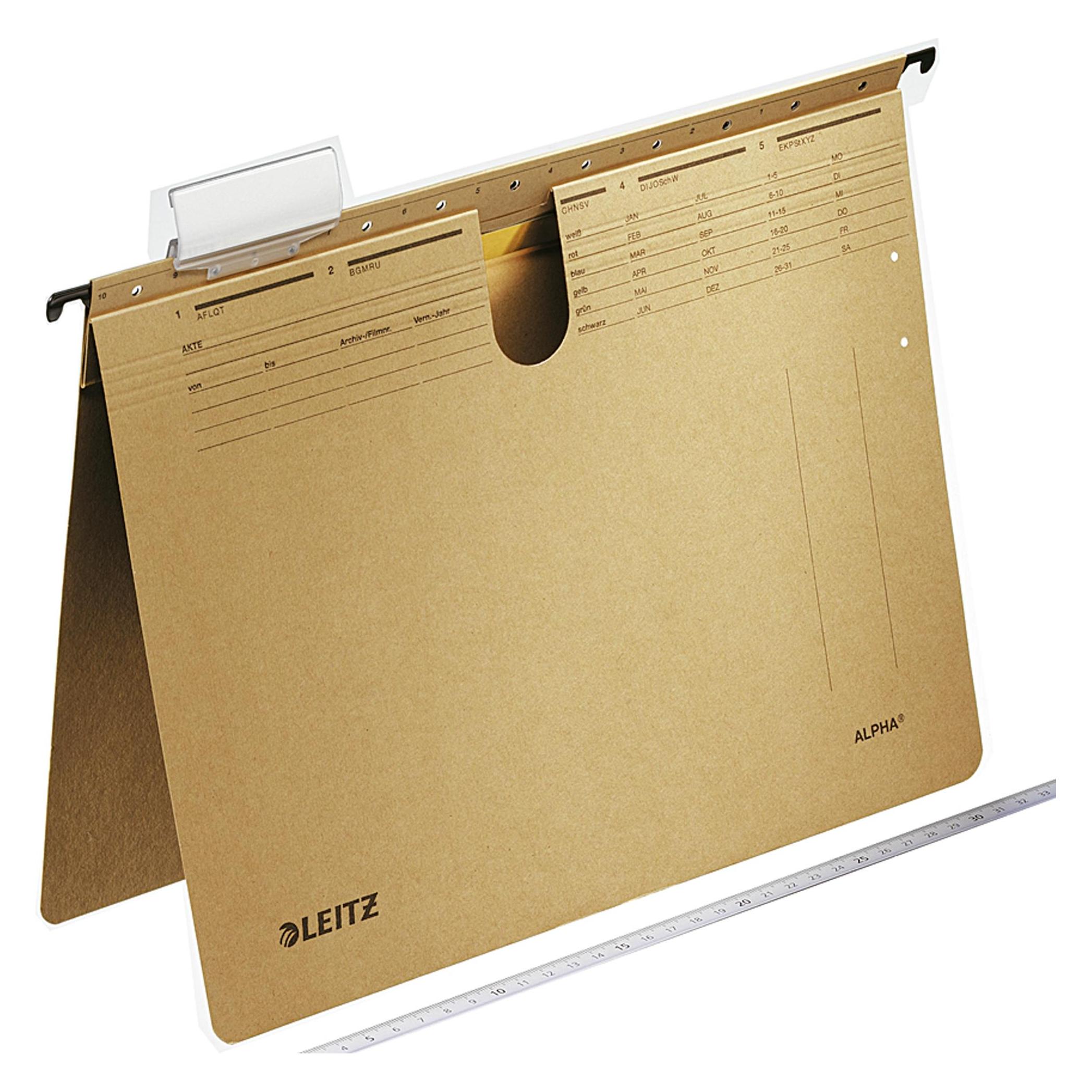 Leitz 25 Hängehefter ALPHA 1994 Karton naturbraun 1 x Amtsheftung (A4, 25x) (1994-00-00)