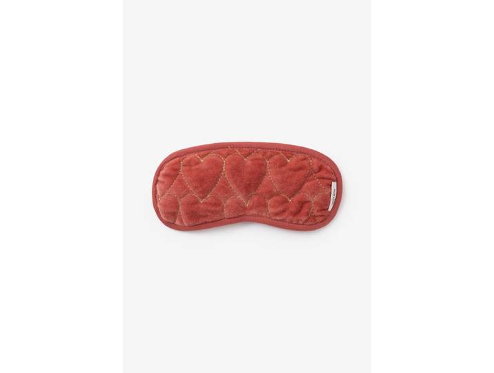Sissy-Boy - Roze velvet oogmasker met gewatteerde hartjes