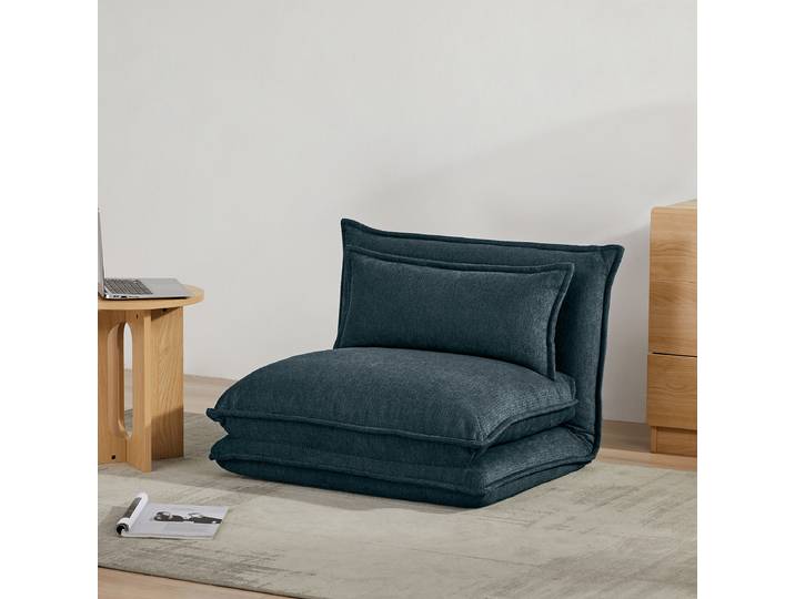 Fauteuil convertible Bleu/Bleu Tissu chenille Vilte 78 x 56 x 74cm