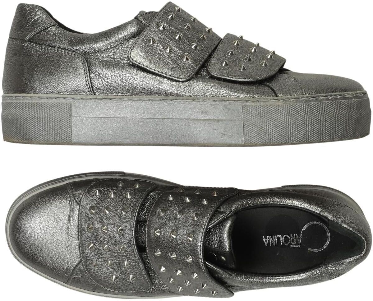 Donna Carolina Damen Halbschuh, Silber, Gr. EU 38.5, Leder - Second Hand