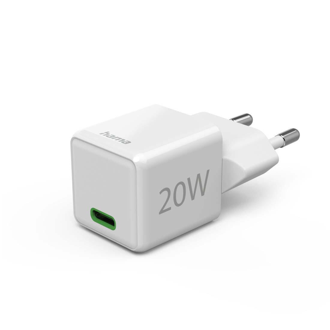 Hama 20W USB-C Schnellladegerät, weiß 00201980
