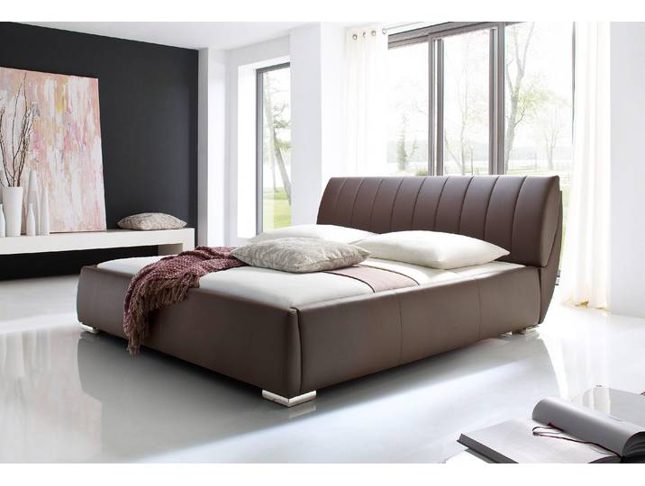 Polsterbett MEISE.MÖBEL Luna , braun, L:240cm, Bezug Bett: Kunstleder, Betten, Polsterbett, mit Lattenrost und Bettkasten