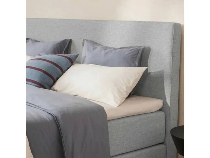 BRUNO Boxspringbett Premium 140x200cm in Hellgrau Matratzen-Härtegrad: Links H2 / Rechts H2 mehrfach ausgezeichnet in Design & Qualität