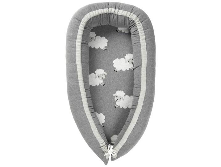 Avelia Kuschelnest Sheep, Creme, Grau, Schaf, Füllung: Polyester, 50x90 cm, Oeko-Tex® Standard 100, Schlafen, Babybettausstattung, Babynestchen & Nestchenschlangen, Kuschelnest