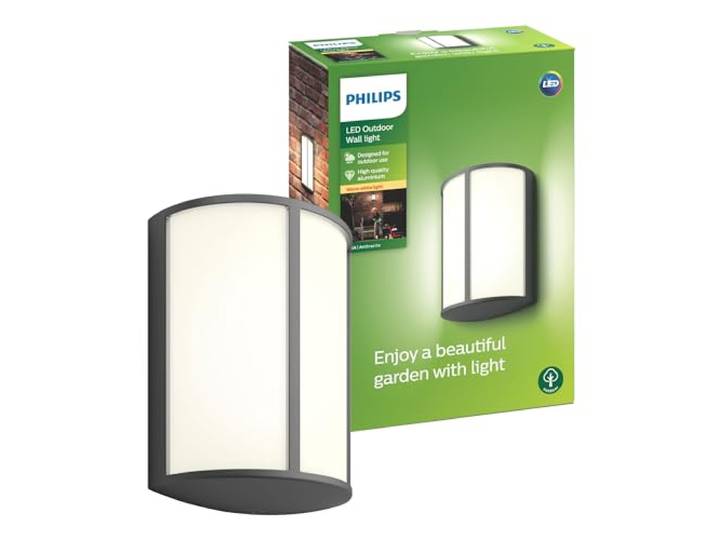 PHILIPS Stock Outdoor LED Wandleuchte, Außenlicht, Anthrazit