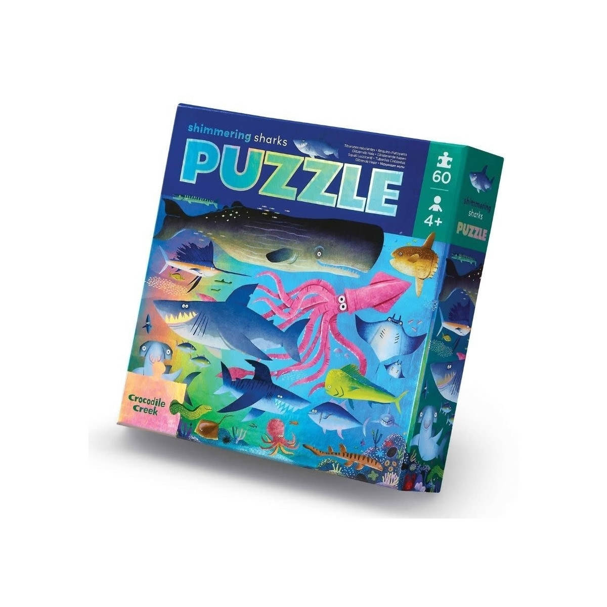 Crocodile Creek Puzzel Schitterende Haaien 60 stukjes