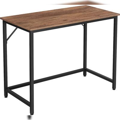 UAC Schreibtisch, Arbeitstisch, Rechteckiger Computertisch, 100 x 50 x 75 cm, Stabiler Metallrahmen, Industriestil, haselnussbraun-schwarz